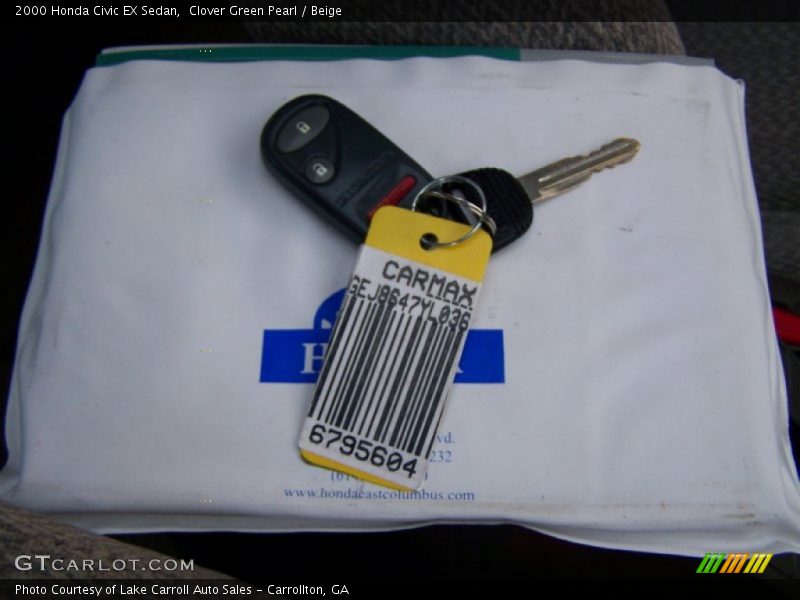Clover Green Pearl / Beige 2000 Honda Civic EX Sedan