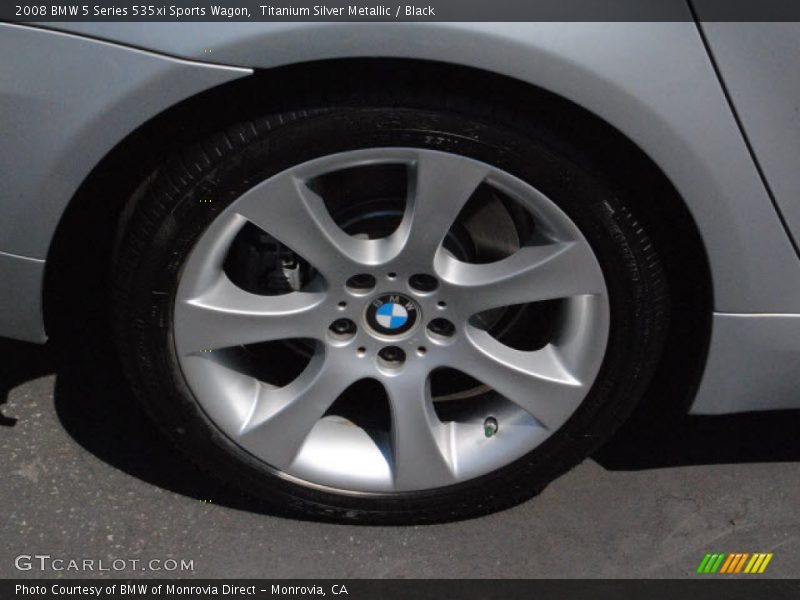 Titanium Silver Metallic / Black 2008 BMW 5 Series 535xi Sports Wagon