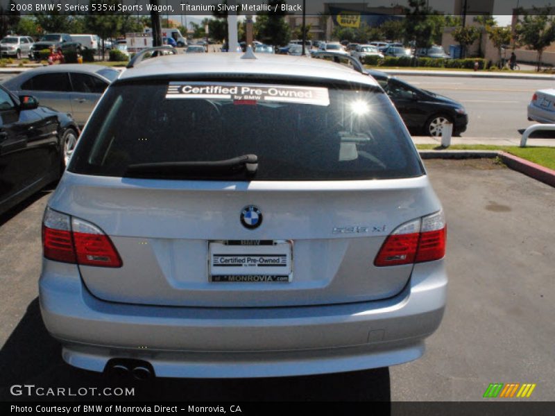 Titanium Silver Metallic / Black 2008 BMW 5 Series 535xi Sports Wagon