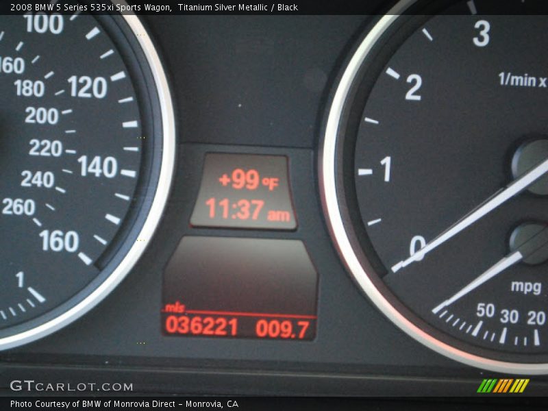 Titanium Silver Metallic / Black 2008 BMW 5 Series 535xi Sports Wagon