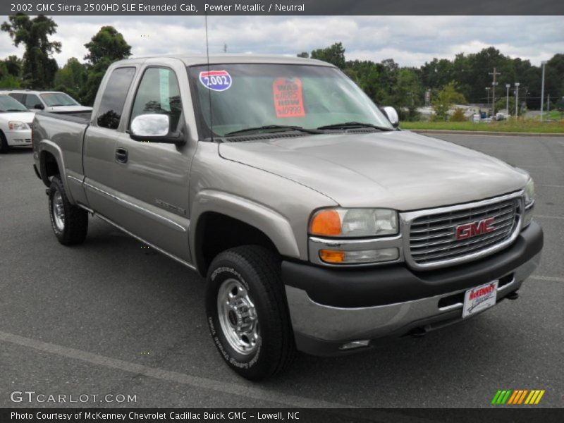 Pewter Metallic / Neutral 2002 GMC Sierra 2500HD SLE Extended Cab