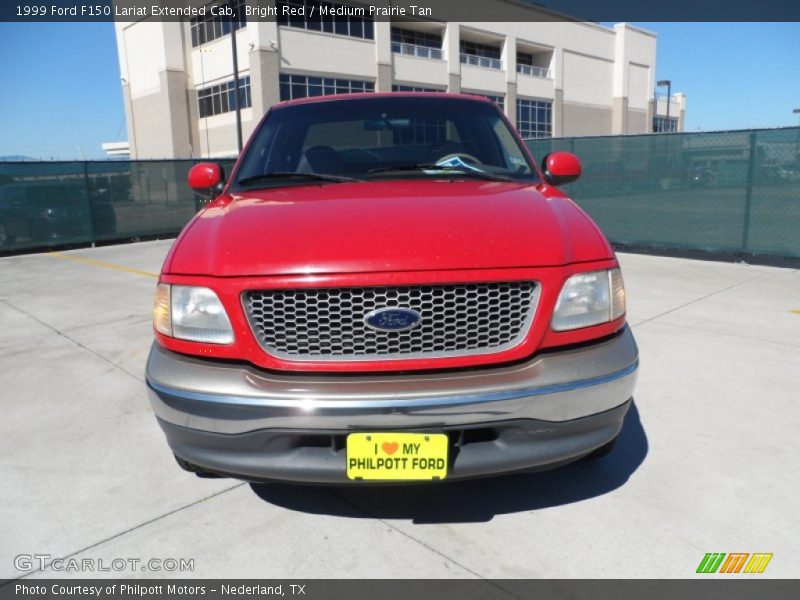 Bright Red / Medium Prairie Tan 1999 Ford F150 Lariat Extended Cab