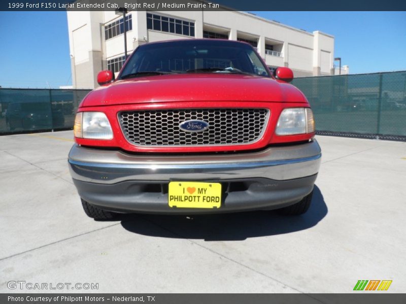 Bright Red / Medium Prairie Tan 1999 Ford F150 Lariat Extended Cab