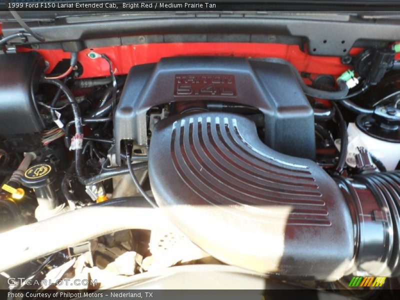Bright Red / Medium Prairie Tan 1999 Ford F150 Lariat Extended Cab