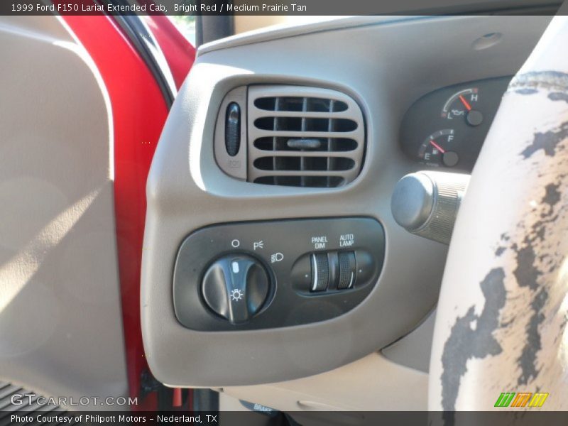 Bright Red / Medium Prairie Tan 1999 Ford F150 Lariat Extended Cab
