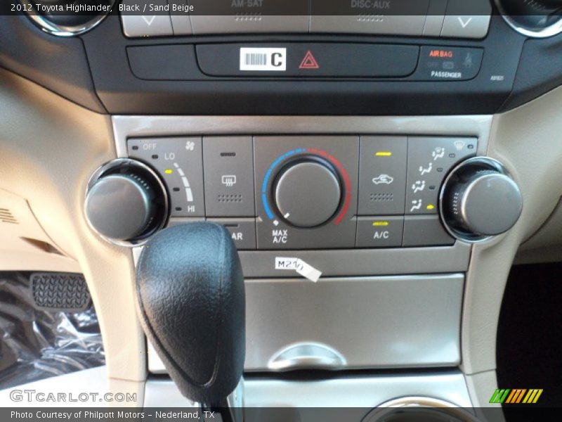 Controls of 2012 Highlander 