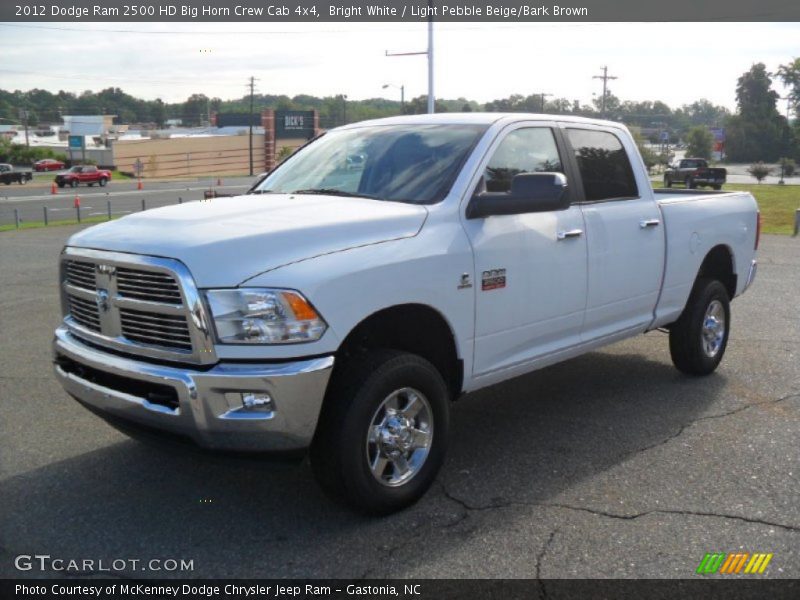 Bright White / Light Pebble Beige/Bark Brown 2012 Dodge Ram 2500 HD Big Horn Crew Cab 4x4