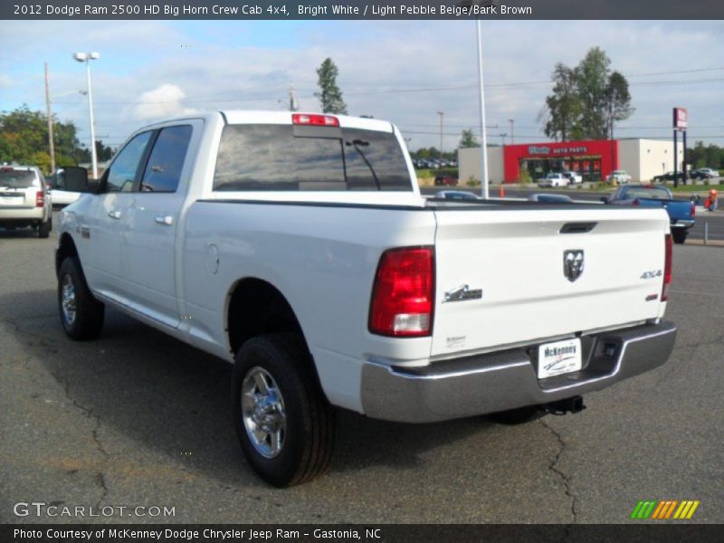 Bright White / Light Pebble Beige/Bark Brown 2012 Dodge Ram 2500 HD Big Horn Crew Cab 4x4