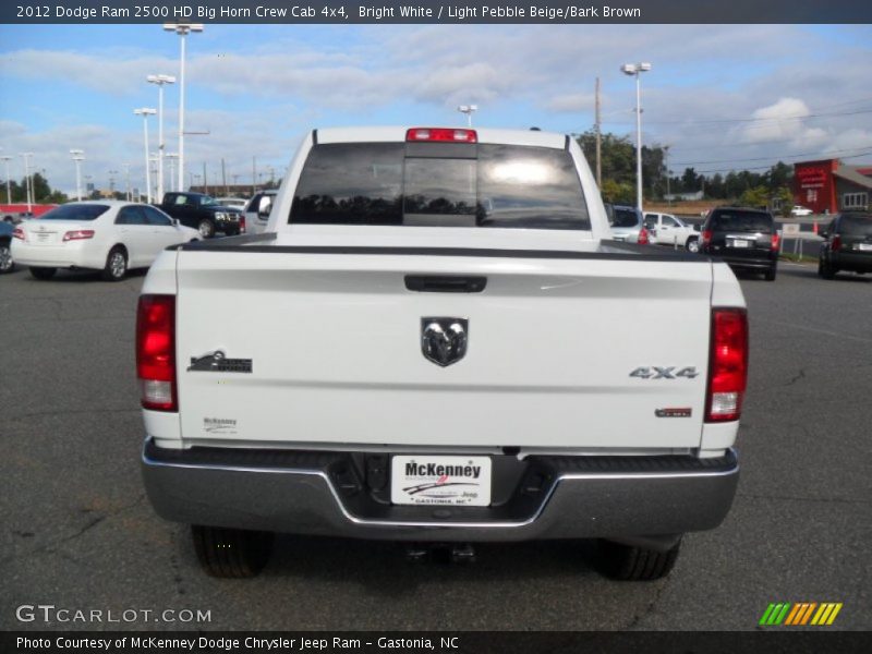 Bright White / Light Pebble Beige/Bark Brown 2012 Dodge Ram 2500 HD Big Horn Crew Cab 4x4