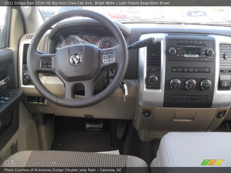 Bright White / Light Pebble Beige/Bark Brown 2012 Dodge Ram 2500 HD Big Horn Crew Cab 4x4