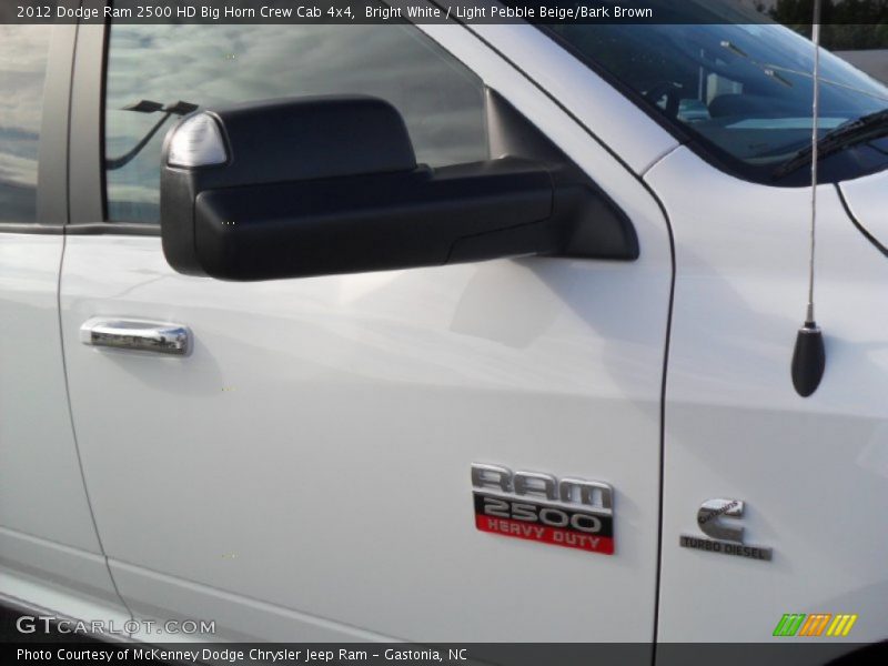 Bright White / Light Pebble Beige/Bark Brown 2012 Dodge Ram 2500 HD Big Horn Crew Cab 4x4