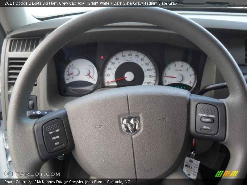 Bright White / Dark Slate Gray/Medium Slate Gray 2011 Dodge Dakota Big Horn Crew Cab 4x4