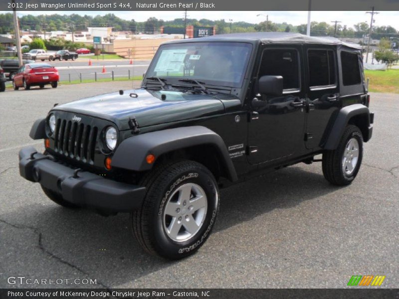 Natural Green Pearl / Black 2012 Jeep Wrangler Unlimited Sport S 4x4