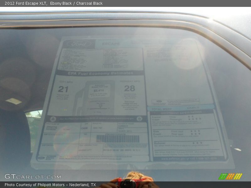 Ebony Black / Charcoal Black 2012 Ford Escape XLT