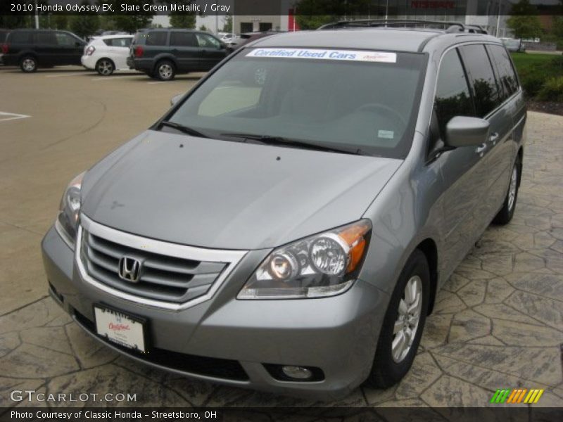 Slate Green Metallic / Gray 2010 Honda Odyssey EX