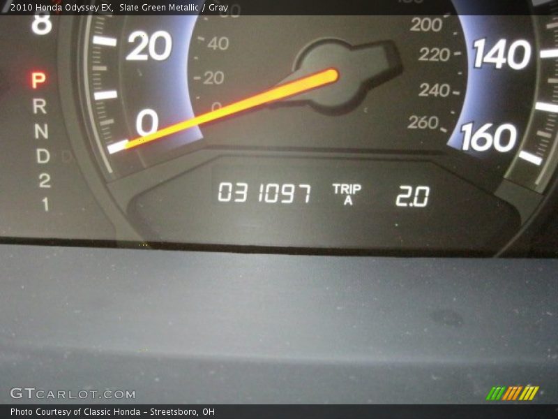 Slate Green Metallic / Gray 2010 Honda Odyssey EX