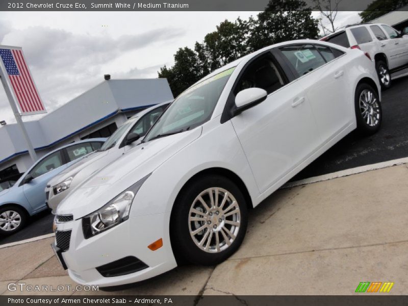 Summit White / Medium Titanium 2012 Chevrolet Cruze Eco