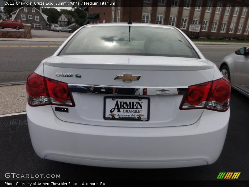 Summit White / Medium Titanium 2012 Chevrolet Cruze Eco