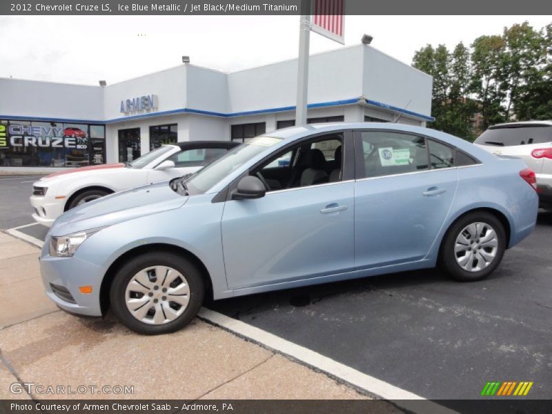 Ice Blue Metallic / Jet Black/Medium Titanium 2012 Chevrolet Cruze LS