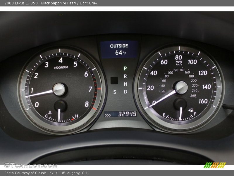 Black Sapphire Pearl / Light Gray 2008 Lexus ES 350