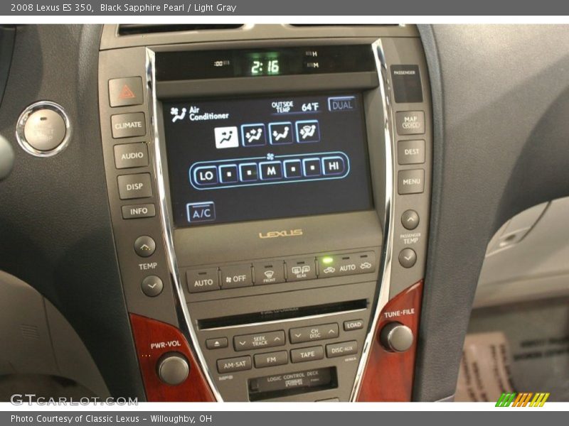 Black Sapphire Pearl / Light Gray 2008 Lexus ES 350
