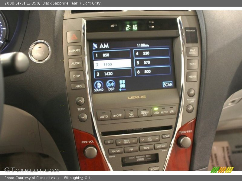 Black Sapphire Pearl / Light Gray 2008 Lexus ES 350