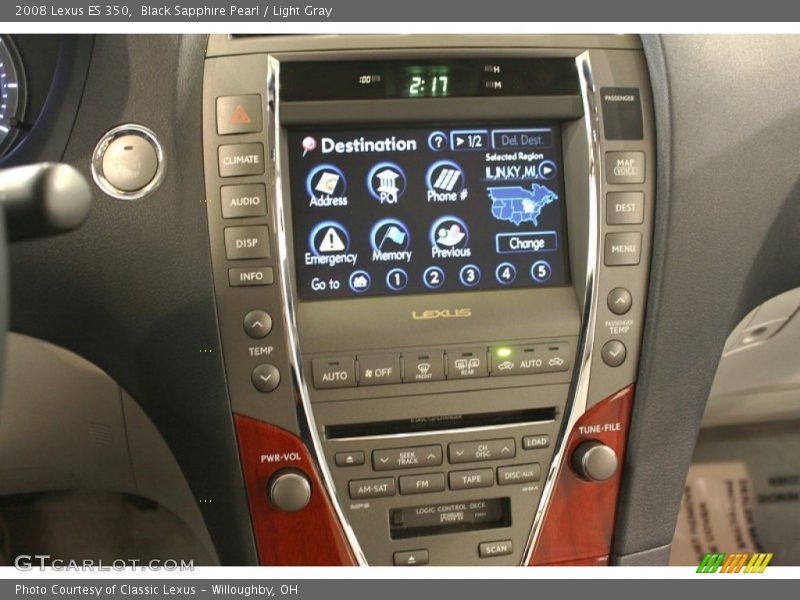 Black Sapphire Pearl / Light Gray 2008 Lexus ES 350