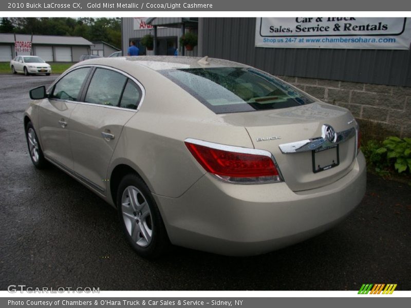 Gold Mist Metallic / Cocoa/Light Cashmere 2010 Buick LaCrosse CX