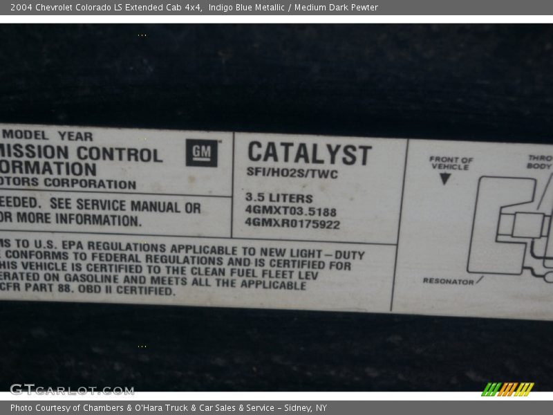 Indigo Blue Metallic / Medium Dark Pewter 2004 Chevrolet Colorado LS Extended Cab 4x4