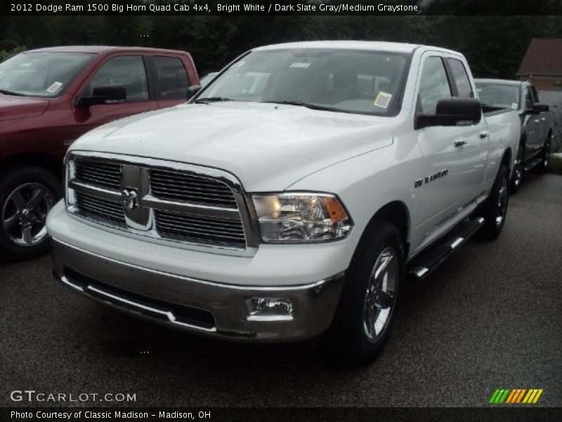 Bright White / Dark Slate Gray/Medium Graystone 2012 Dodge Ram 1500 Big Horn Quad Cab 4x4