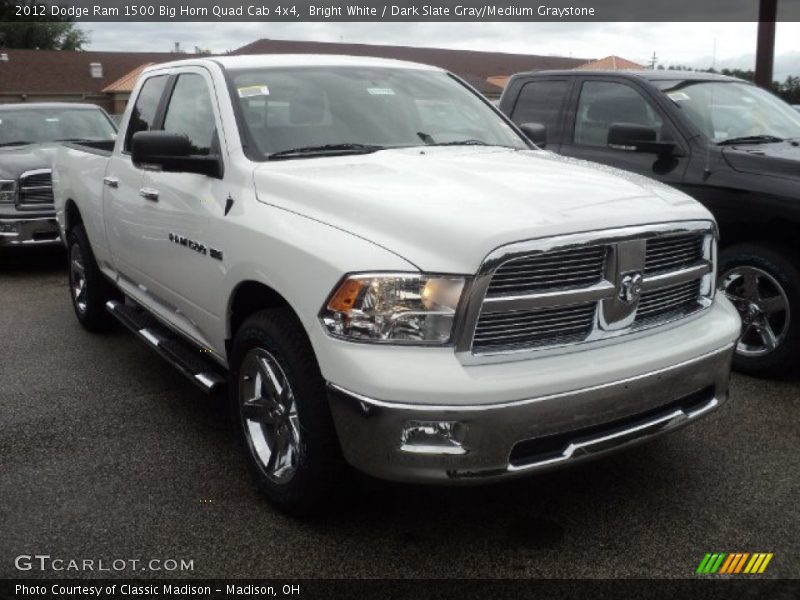 Bright White / Dark Slate Gray/Medium Graystone 2012 Dodge Ram 1500 Big Horn Quad Cab 4x4