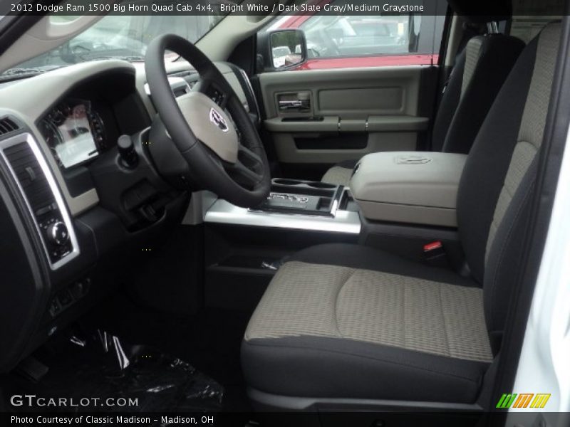 Bright White / Dark Slate Gray/Medium Graystone 2012 Dodge Ram 1500 Big Horn Quad Cab 4x4