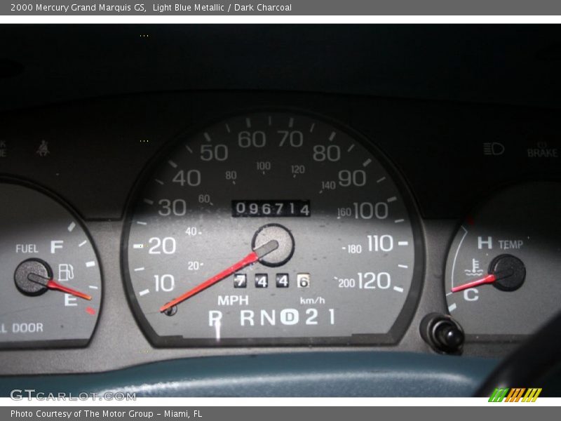 Light Blue Metallic / Dark Charcoal 2000 Mercury Grand Marquis GS