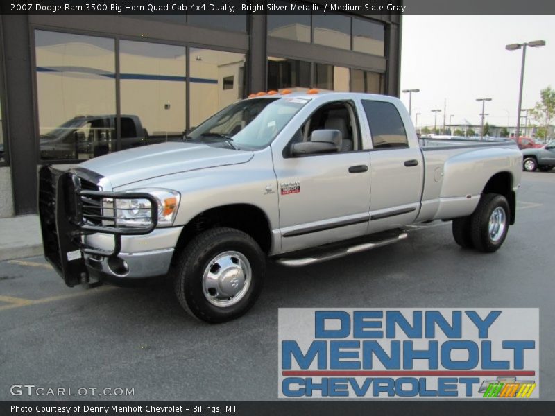 Bright Silver Metallic / Medium Slate Gray 2007 Dodge Ram 3500 Big Horn Quad Cab 4x4 Dually