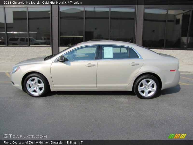 Gold Mist Metallic / Titanium 2011 Chevrolet Malibu LS