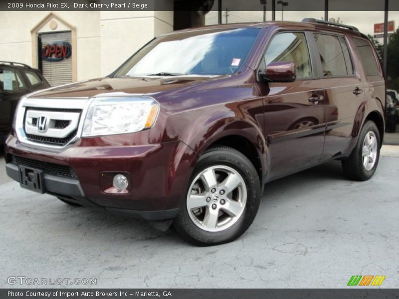 Dark Cherry Pearl / Beige 2009 Honda Pilot EX