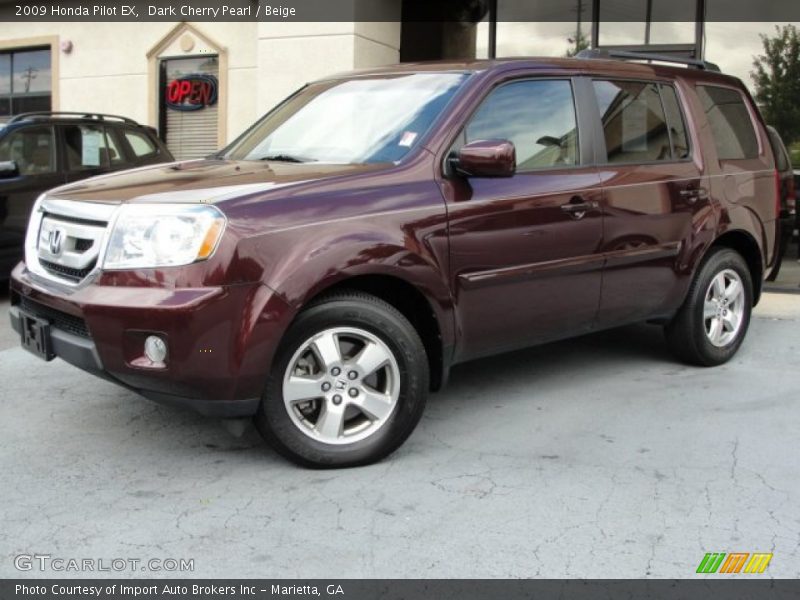 Dark Cherry Pearl / Beige 2009 Honda Pilot EX