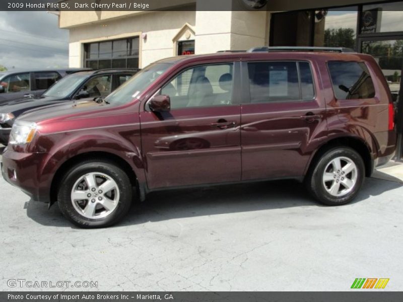 Dark Cherry Pearl / Beige 2009 Honda Pilot EX