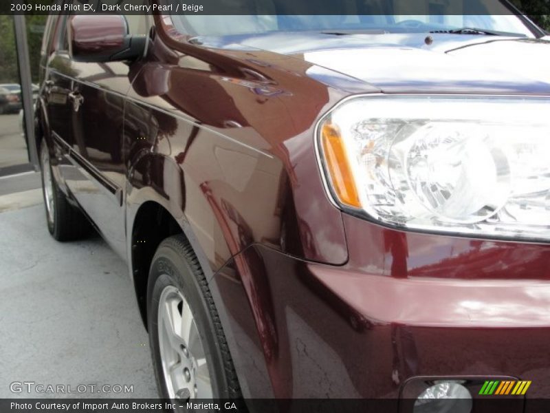 Dark Cherry Pearl / Beige 2009 Honda Pilot EX
