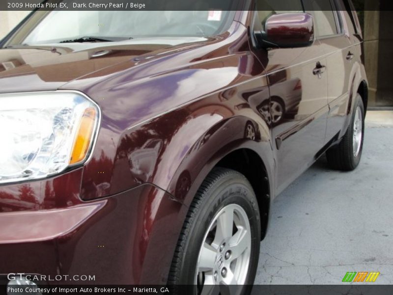 Dark Cherry Pearl / Beige 2009 Honda Pilot EX