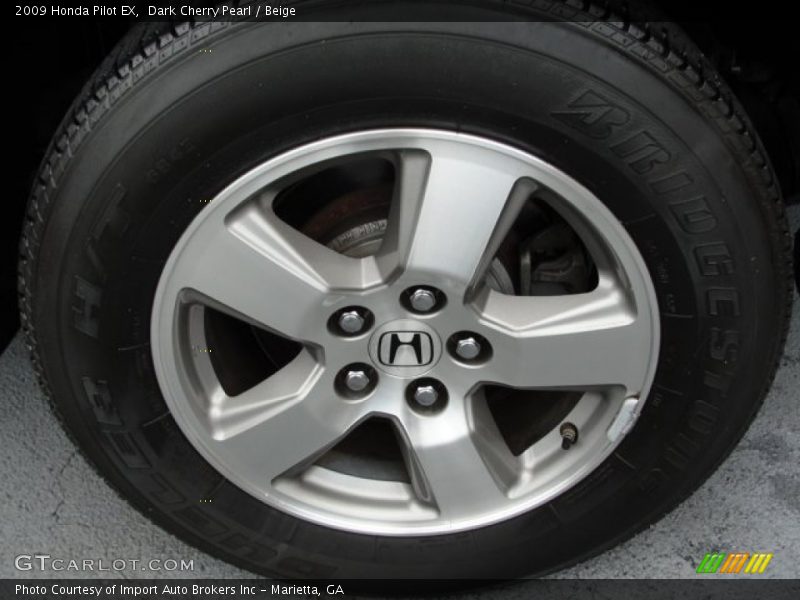 Dark Cherry Pearl / Beige 2009 Honda Pilot EX