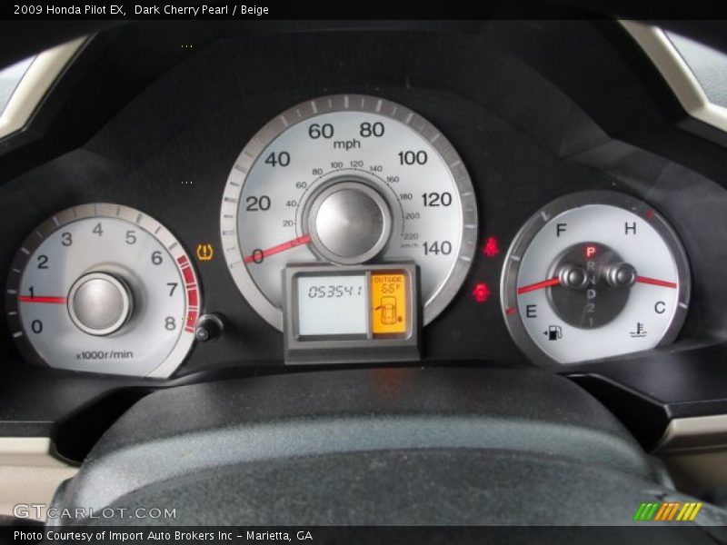 Dark Cherry Pearl / Beige 2009 Honda Pilot EX
