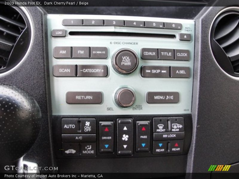 Dark Cherry Pearl / Beige 2009 Honda Pilot EX