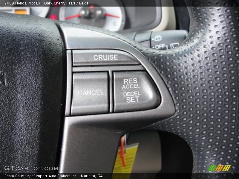 Dark Cherry Pearl / Beige 2009 Honda Pilot EX