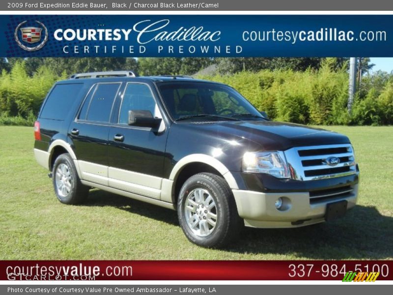Black / Charcoal Black Leather/Camel 2009 Ford Expedition Eddie Bauer