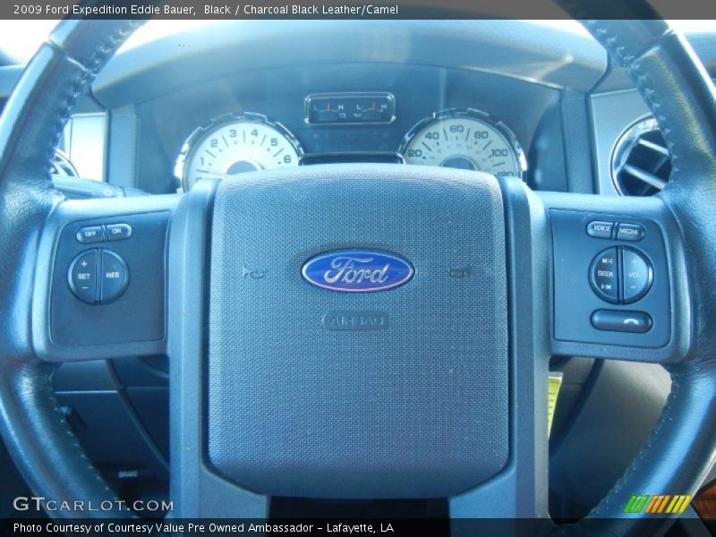 Black / Charcoal Black Leather/Camel 2009 Ford Expedition Eddie Bauer