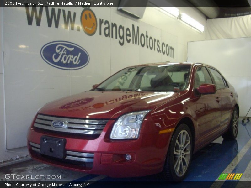 Redfire Metallic / Medium Light Stone 2008 Ford Fusion SE