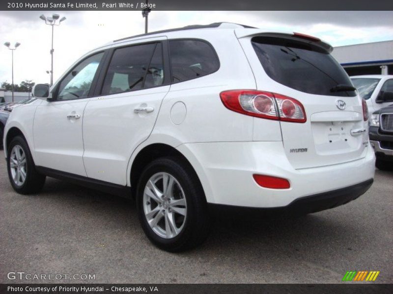 Pearl White / Beige 2010 Hyundai Santa Fe Limited