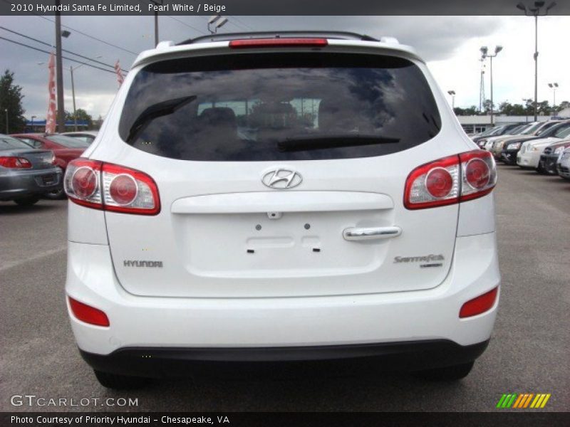 Pearl White / Beige 2010 Hyundai Santa Fe Limited
