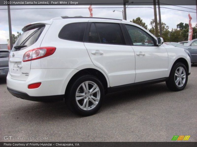 Pearl White / Beige 2010 Hyundai Santa Fe Limited